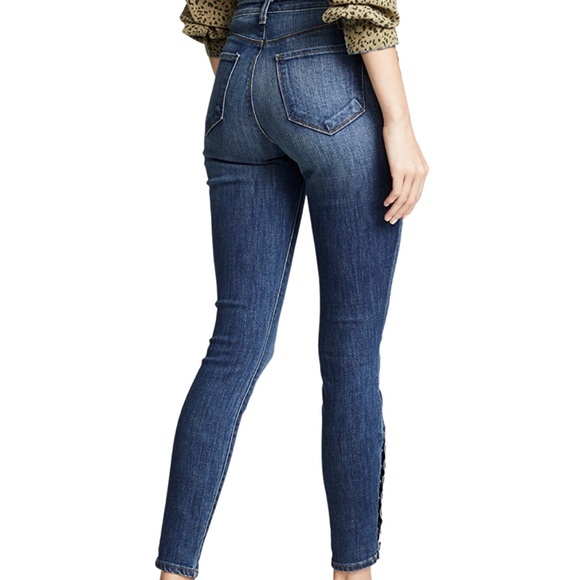 NWT L'AGENCE‎ Piper High Rise Skinny Jeans Button Ankle Dark Wash Denim Size 25 - Picture 2 of 16
